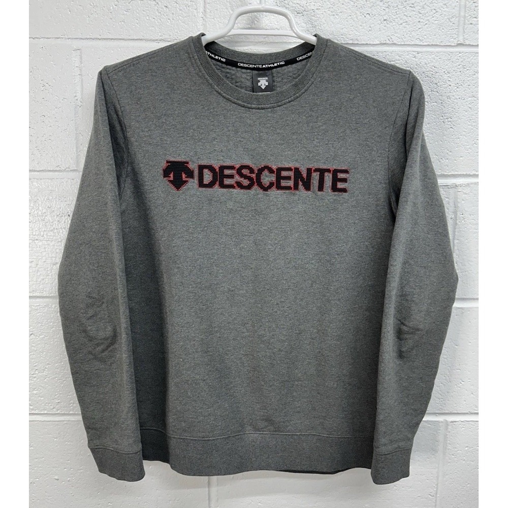 Descente Crewneck Sweatshirt Gray Embroidered Logo / Men's Small